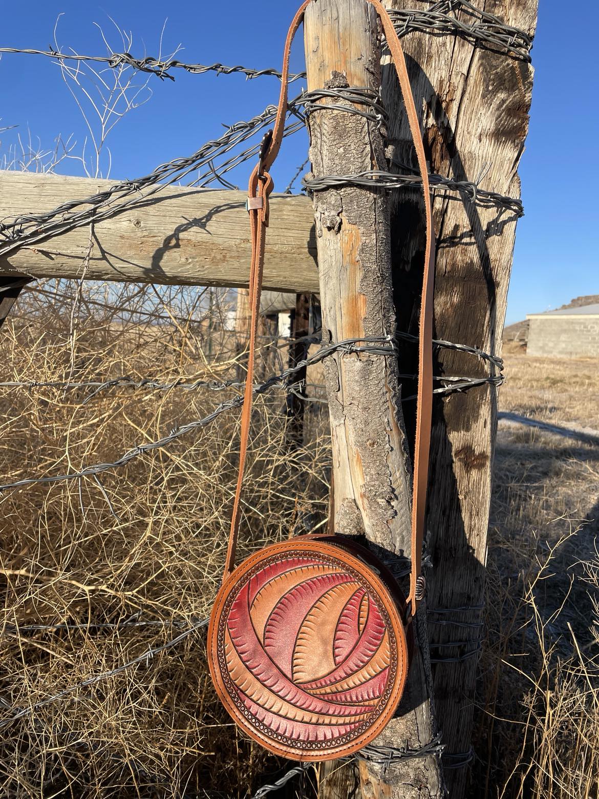 Wester Round Purse Handmade